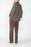 Taupe Print One Button Jacket