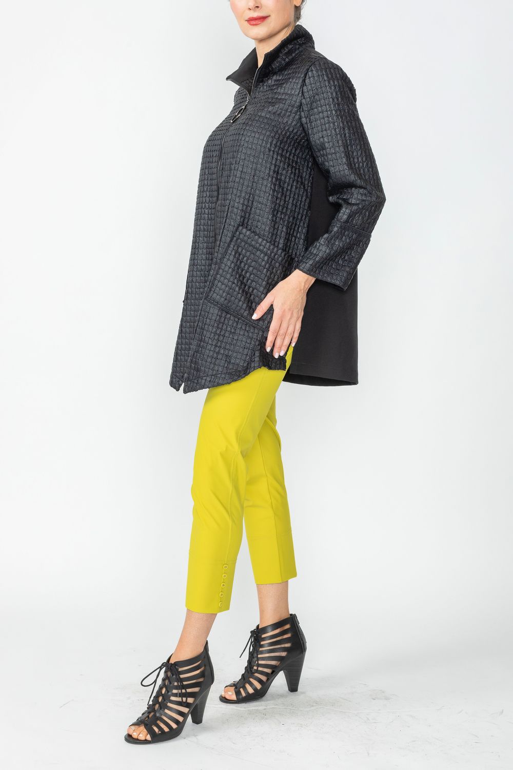 Black High Neck Zip-Up Jacket