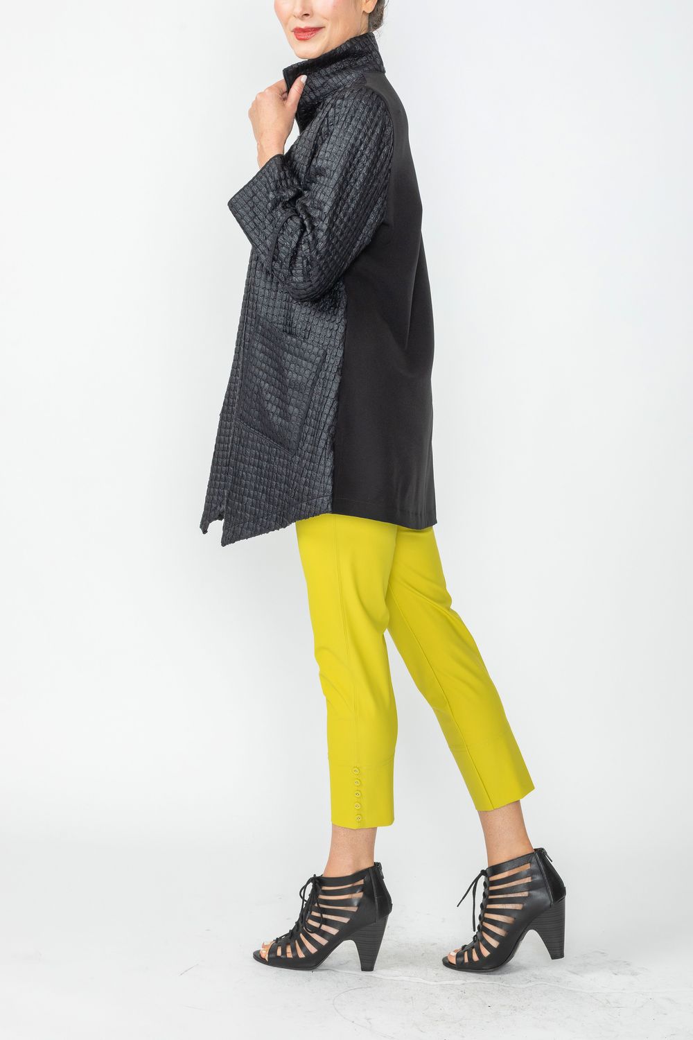 Black High Neck Zip-Up Jacket