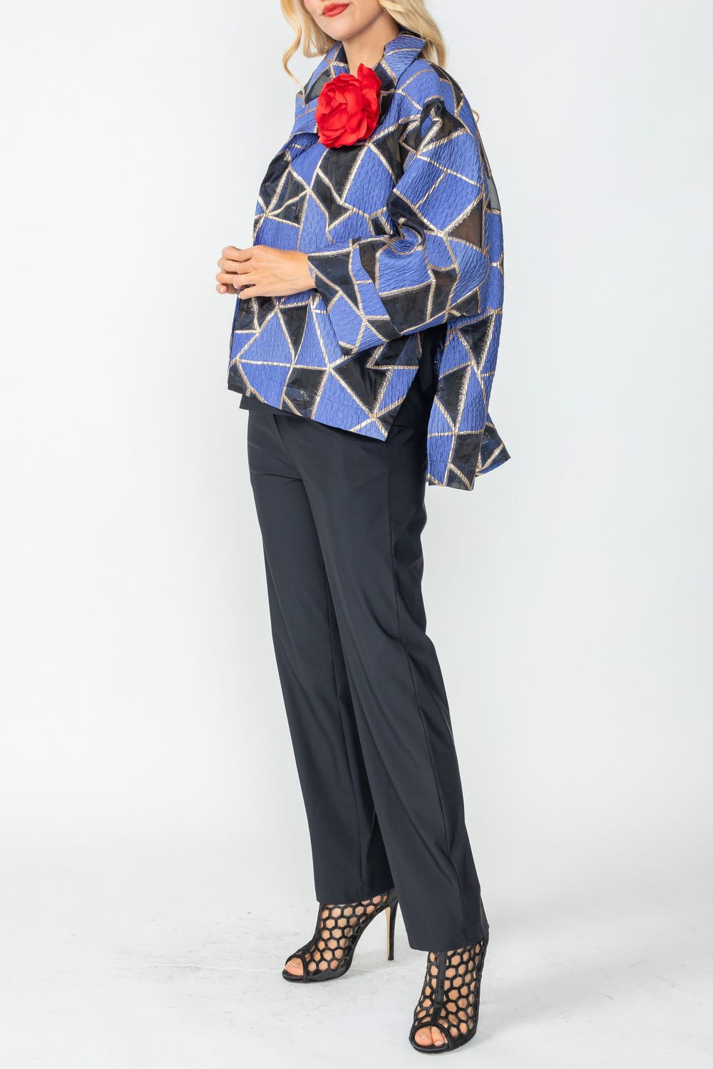 Blue High Low Cardigan