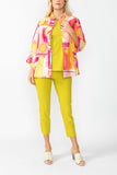 Pink Abstract Print Short Jacket