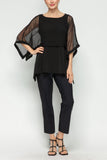 Black Poncho Layer Top