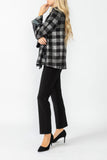Silver Wide High Neck Check Jacket
