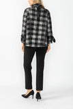 Silver Wide High Neck Check Jacket