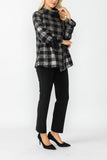Silver Wide High Neck Check Jacket