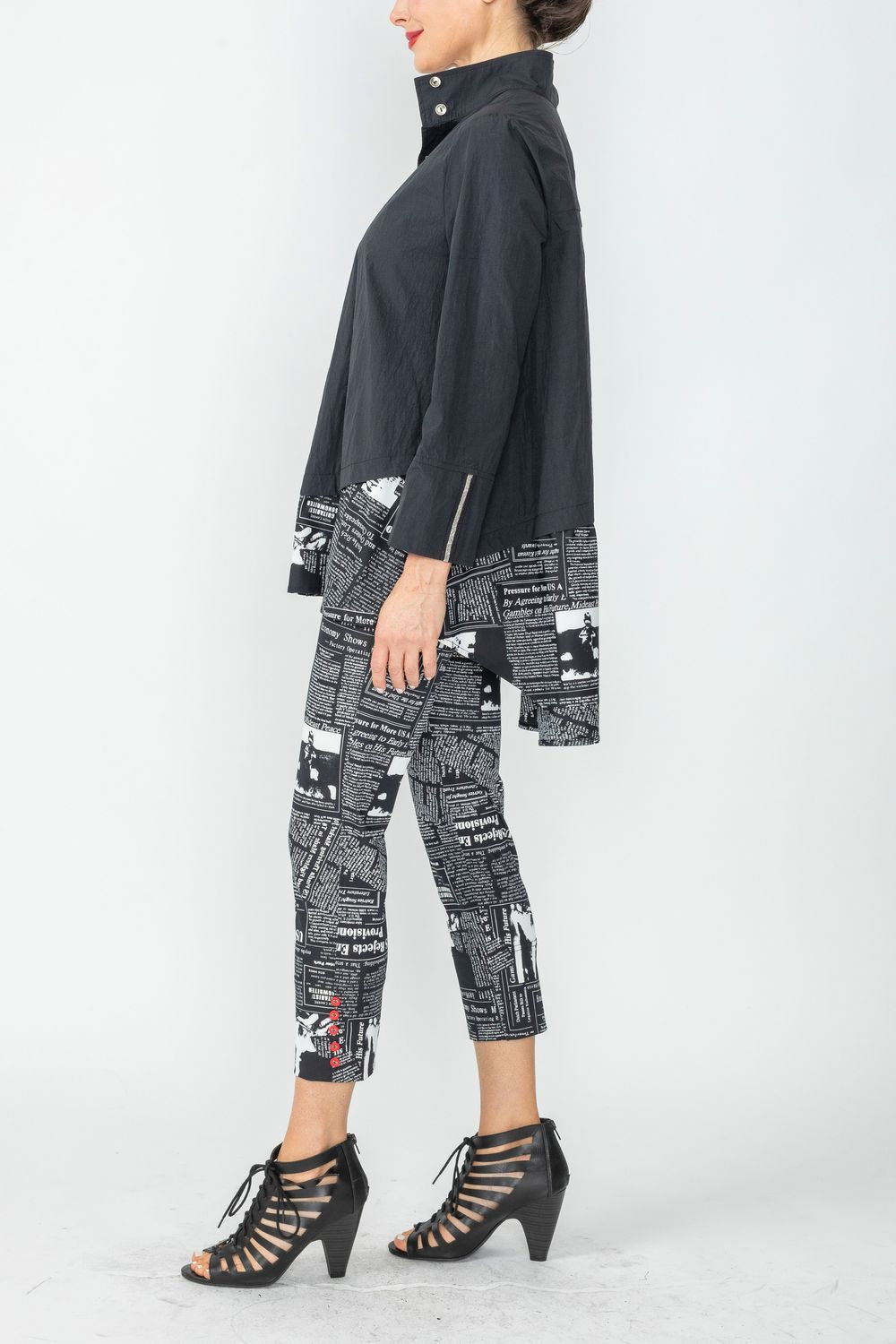 Black Back Low Washed Solid Blouse