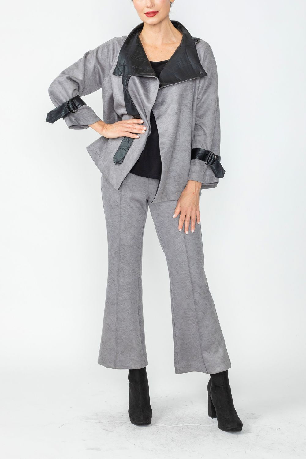 Gray D-Ring Trim Jacket