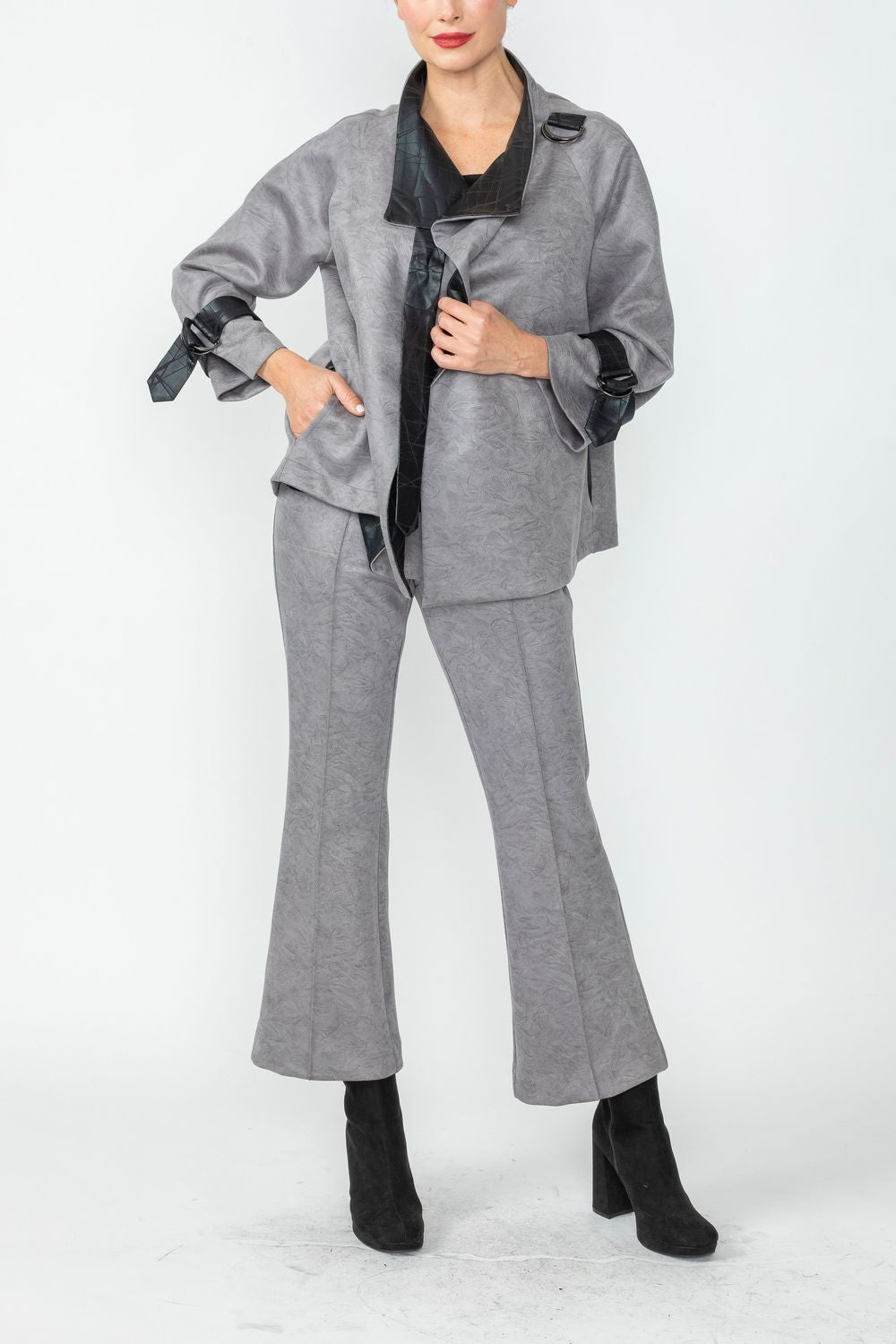 Gray D-Ring Trim Jacket