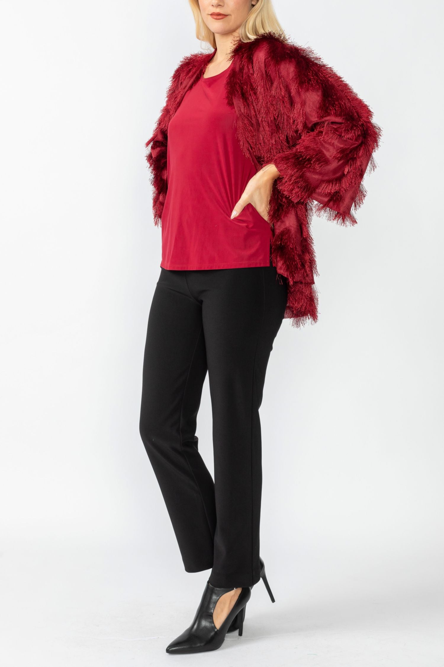 Burgundy Lagran Sleeve Jacket