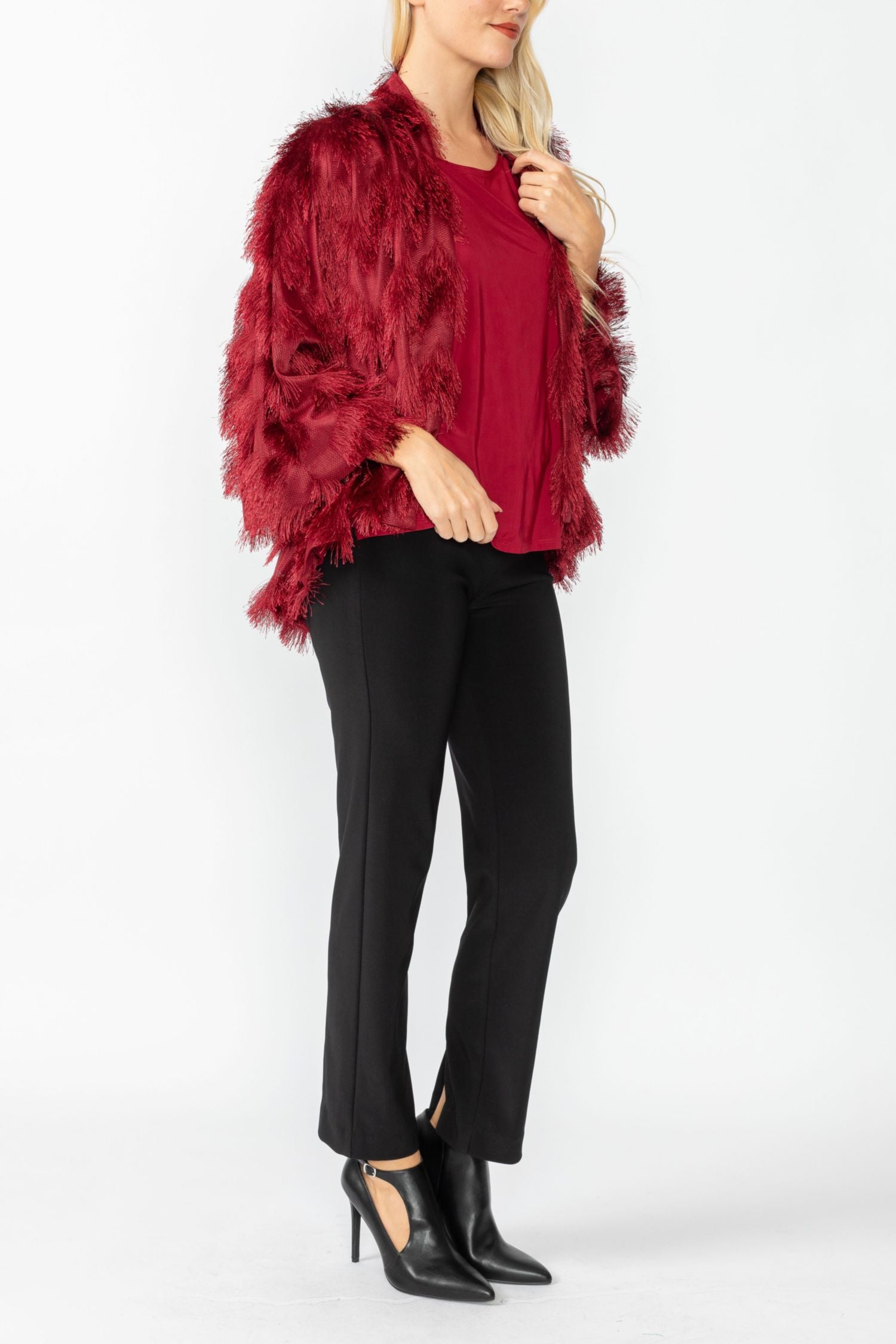 Burgundy Lagran Sleeve Jacket