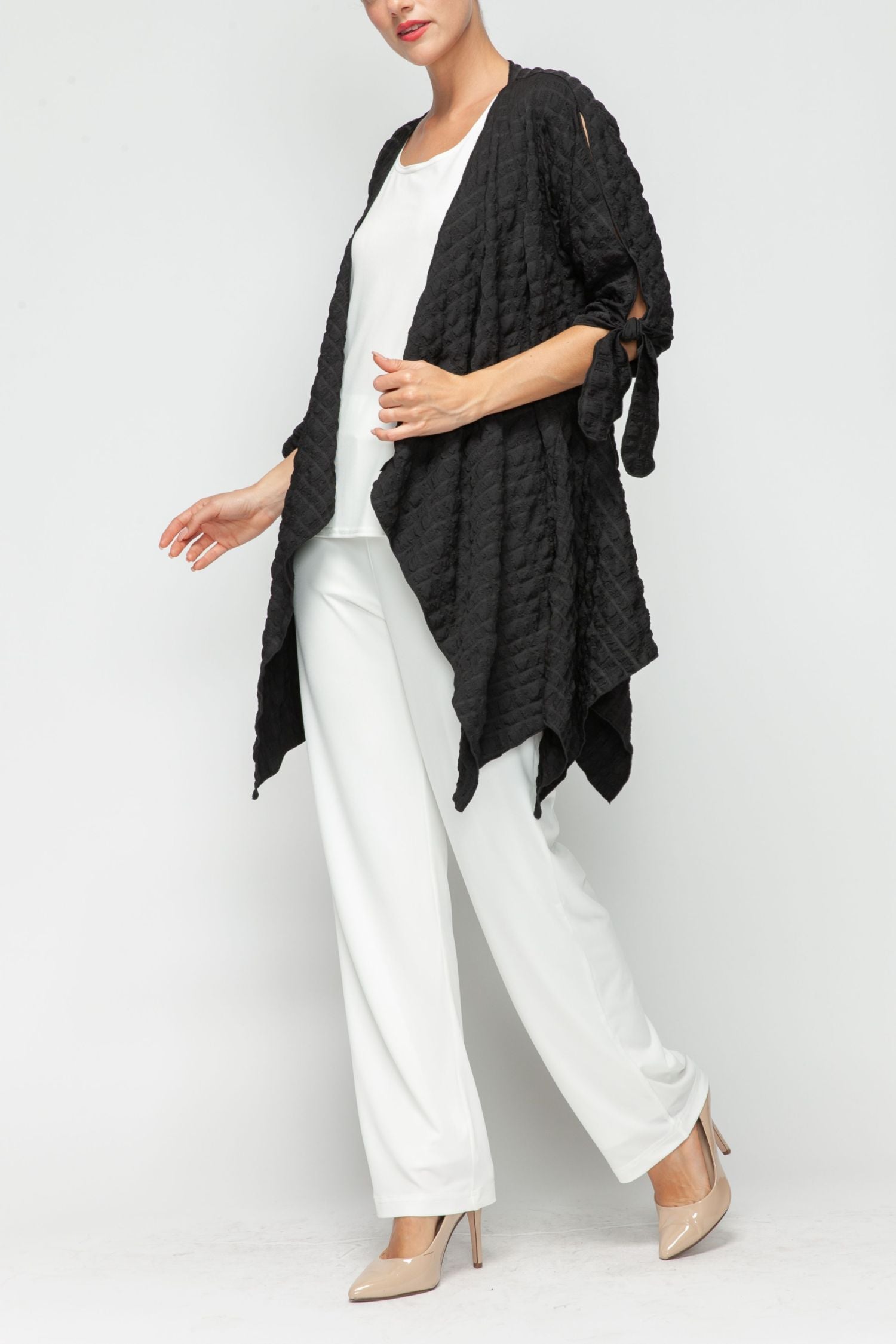 Black Dolman Sleeve Open Jacket