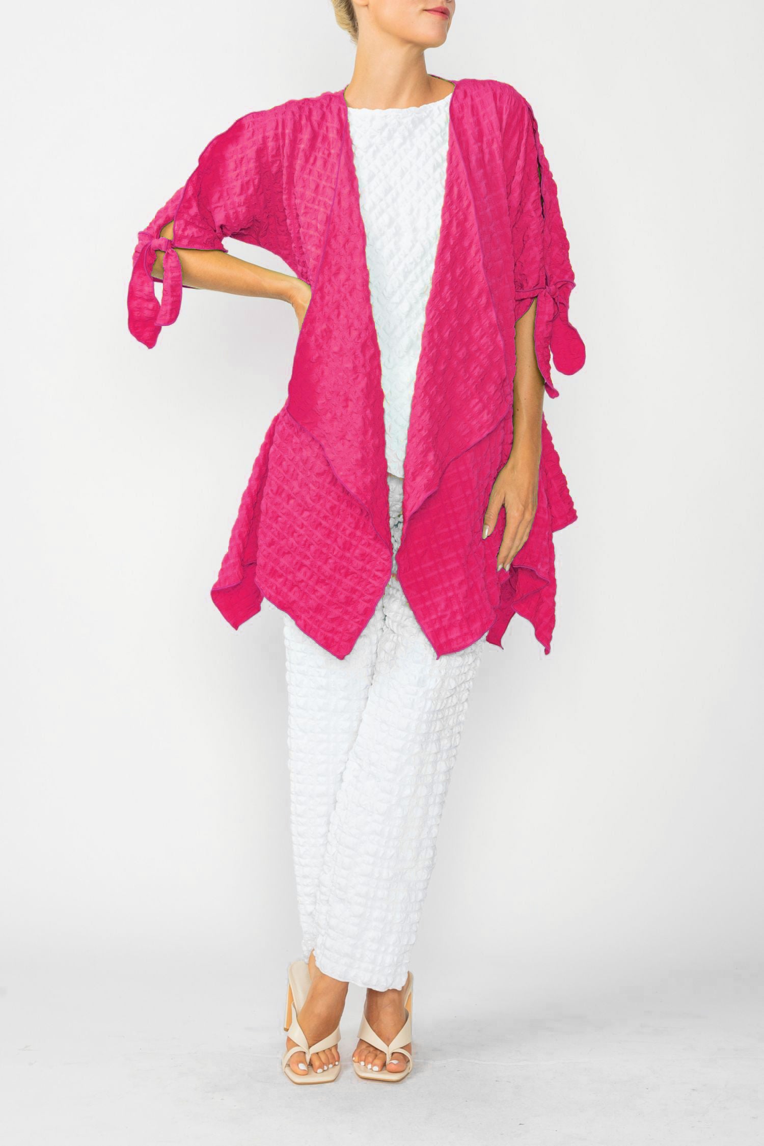 Fuchsia Dolman Sleeve Open Jacket