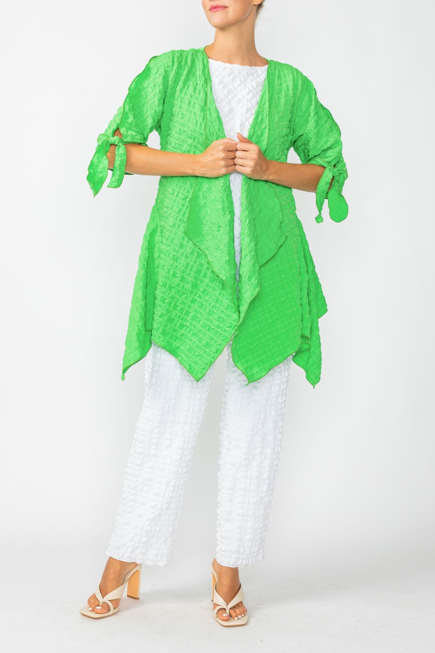 Green Dolman Sleeve Open Jacket