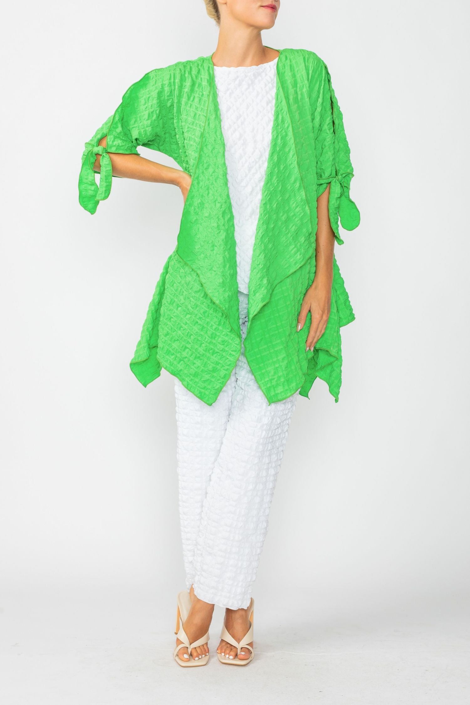 Green Dolman Sleeve Open Jacket
