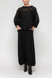 Black Dolman Sleeve Wide Stand Collar