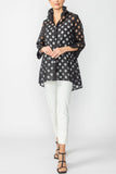 Black Wire Neck Back Button High and Low Neck