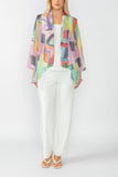 Multi-Color Shawl Collar Mesh Jacket