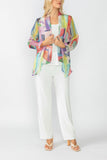 Multi-Color Shawl Collar Mesh Jacket