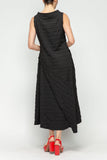 Black Asymmetrical Cut Front and Back Dress