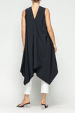 Black Cowl Neck Sleeveless Drape