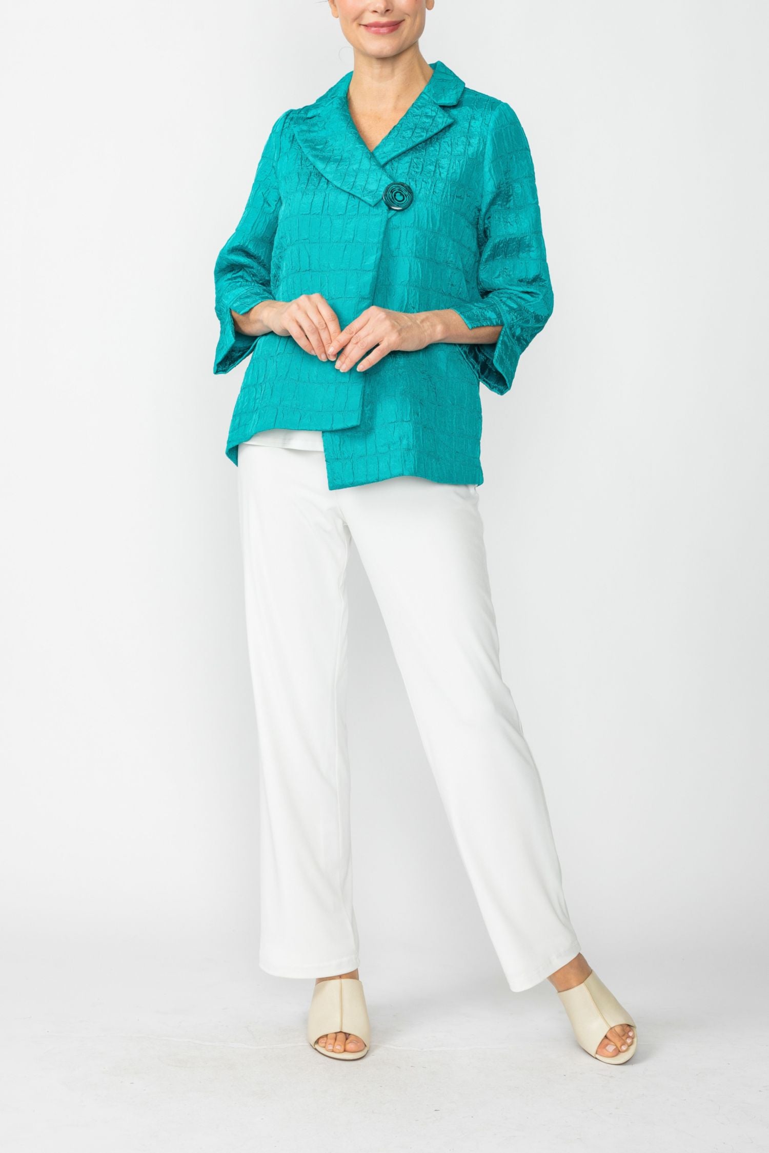 Teal Asymmetrical Double Jacket