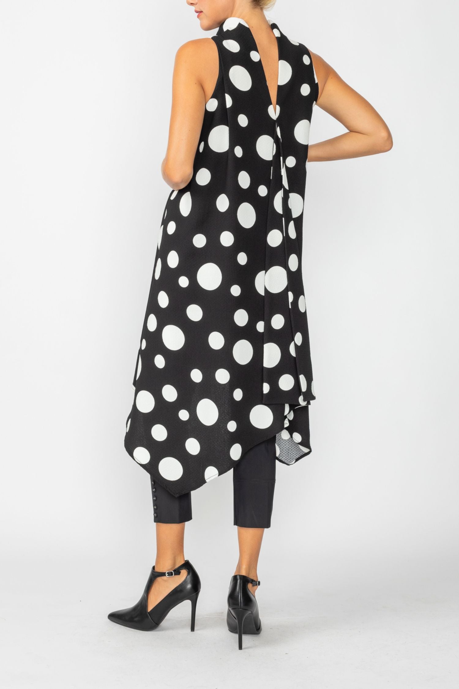 Black Cowl Neck Sleeveless Drape Dress