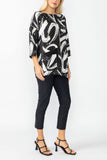 Black Contrast Brush Front Pocket Top