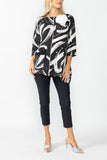 Black Contrast Brush Front Pocket Top