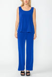 Royal Blue Wide Leg Long Pants & Scoop Neck Tank Top