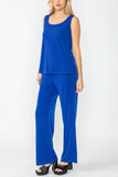 Royal Blue Wide Leg Long Pants & Scoop Neck Tank Top