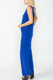 Royal Blue Wide Leg Long Pants & Scoop Neck Tank Top