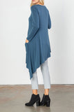 Plus Size Soft Knit Side Pocket Asymmetrical Hem Tunic