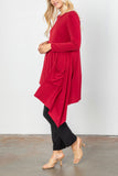 Plus Size Soft Knit Side Pocket Asymmetrical Hem Tunic