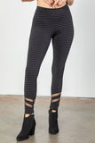 Black Double Mesh Stripe Pants