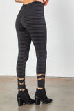 Black Double Mesh Stripe Pants