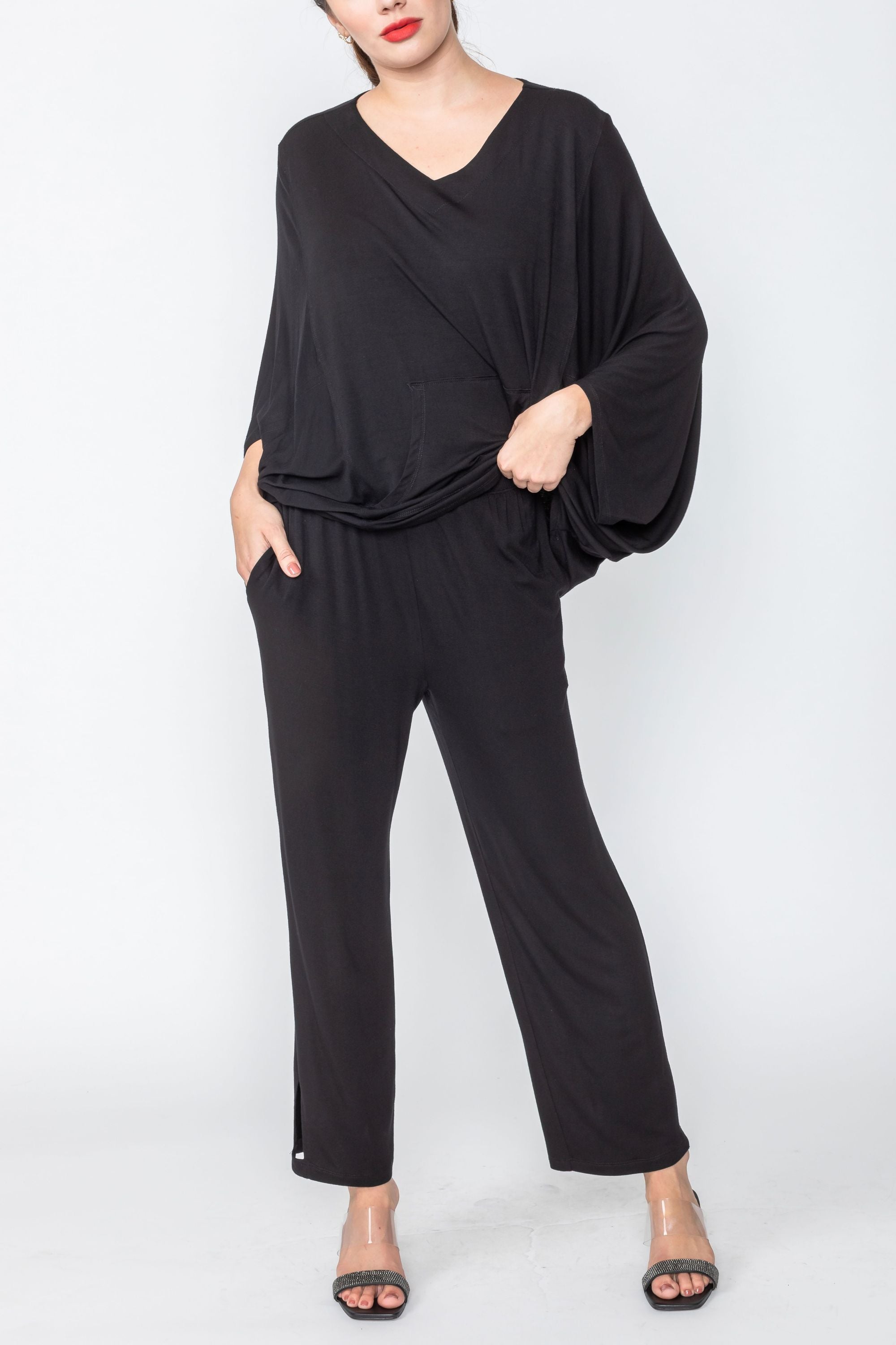 Bat Wing V-Neck Top