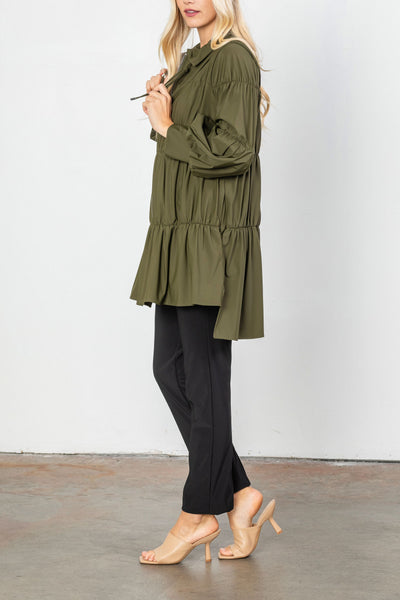 新品　MANOF SHEER VOLUME SLEEVE BLOUSON 06202-