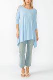 Sky Slotted Sleeve Tunic Top