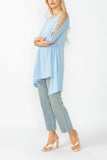 Sky Slotted Sleeve Tunic Top