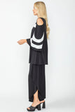 Black & White Open-Shoulder Striped Top