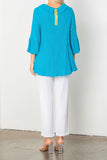 Plus Size Lime Ruffle Sleeves Cowl Neck Tunic Top