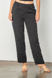 Black Textured Pants W/ Pockets