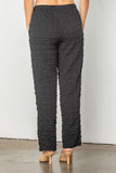 Black Textured Pants W/ Pockets