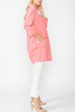 Coral Boat Neck Stand Collar Balloon Top