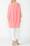 Coral Boat Neck Stand Collar Balloon Top