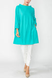 Jade Boat Neck Stand Collar Balloon Top