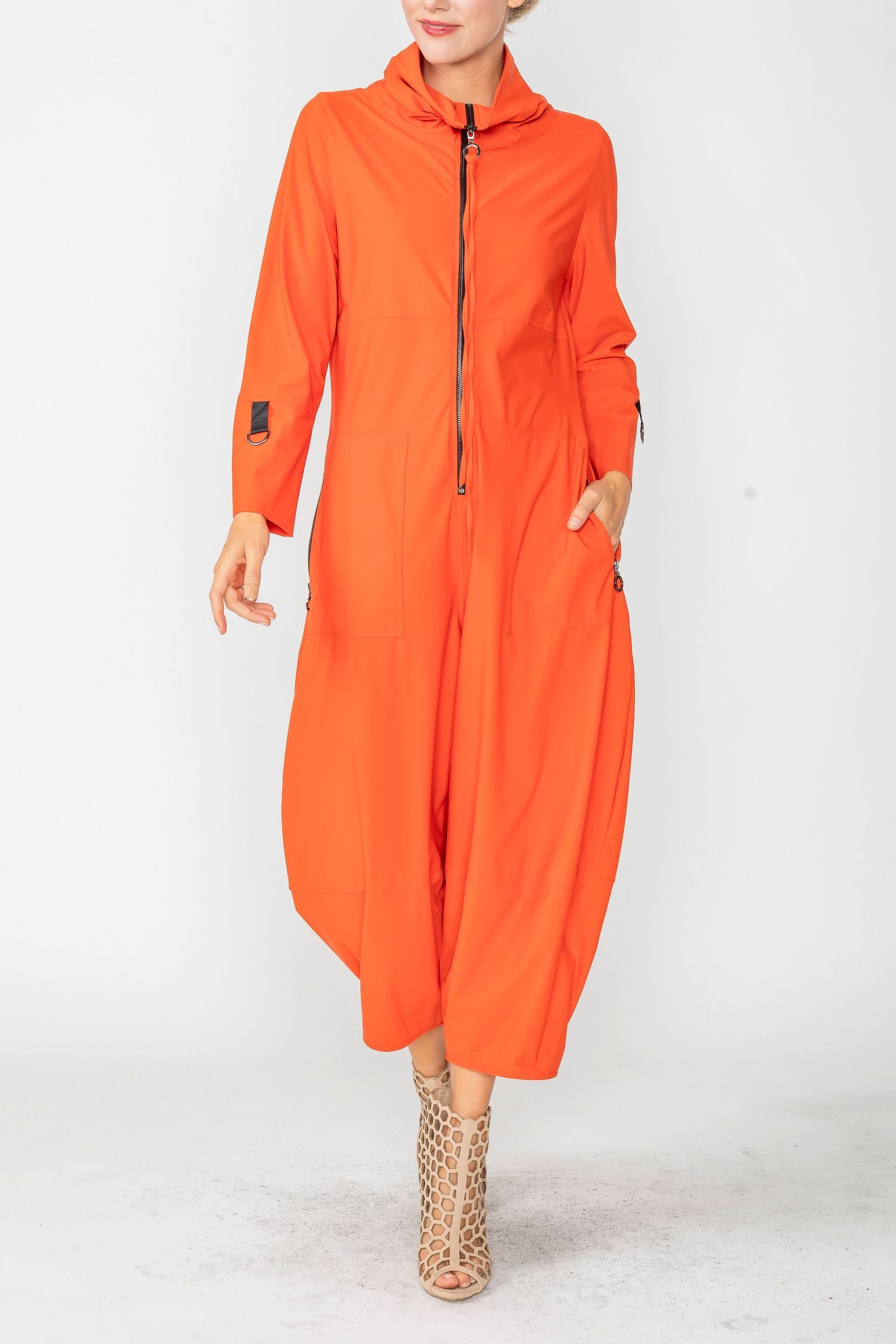 orange zip up dress Twill Zip-up Dress Magpies & Peacocks
