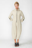 Oyster Zip-Up Front Cropped Long Sleeve Jumpsuit