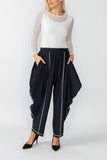 Black and White Wide Leg Pants