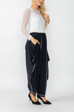 Black and White Wide Leg Pants